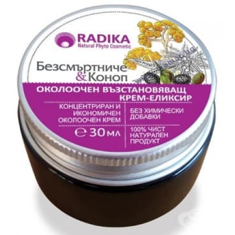 Bioherba RADIKA КРЕМ-ЕЛИКСИР НОЩЕН ОКОЛООЧЕН АНТИЕЙДЖ С БЕЗСМЪРТНИЧЕ И КОНОП 30 мл