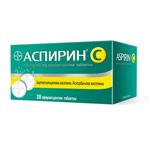 Bayer Аспирин C 400 mg/240 mg х20 ефервесцентни таблетки