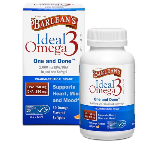 Barlean's Ideal Omega 3 Рибено масло х30 капсули