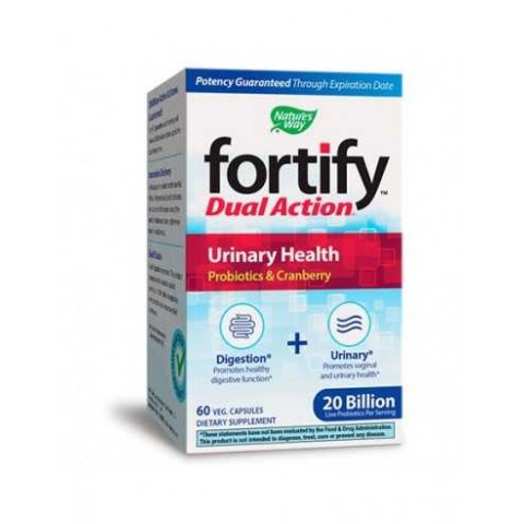 Nature's Way Fortify Dual Action Urinary Health 20 млрд. активни пробиотици+250 mg червена боровинка х 60 капсули