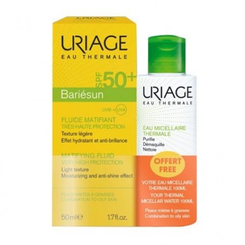 Uriage Bariesun Промо комплект флуид SPF50+ и Мицеларна вода