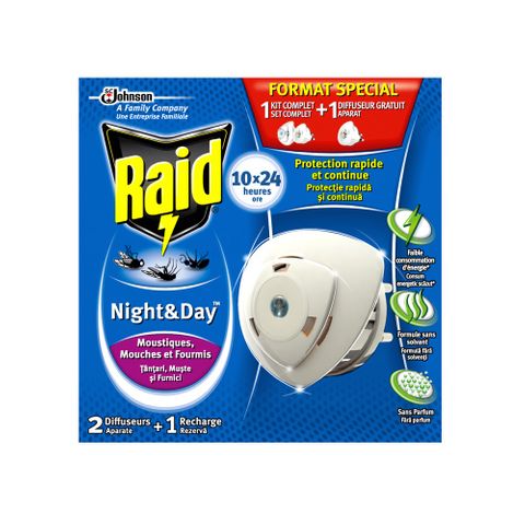 Raid Night & Day Електрически изпарител срещу мухи x1 брой