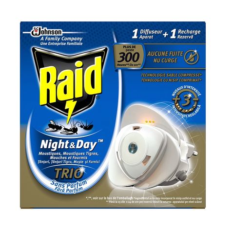 Raid Night & Day Електрически изпарител срещу мухи x1 брой