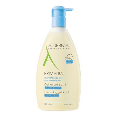A-Derma Primalba Нежен измиващ гел за бебета за коса и тяло х500 мл