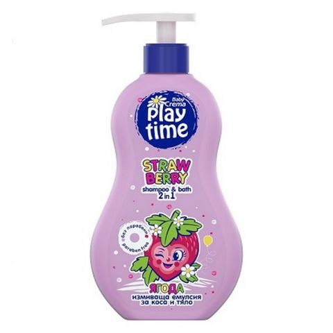 Baby Crema Play Time Измиваща емулсия 2в1 за коса и тяло Ягода x400 мл