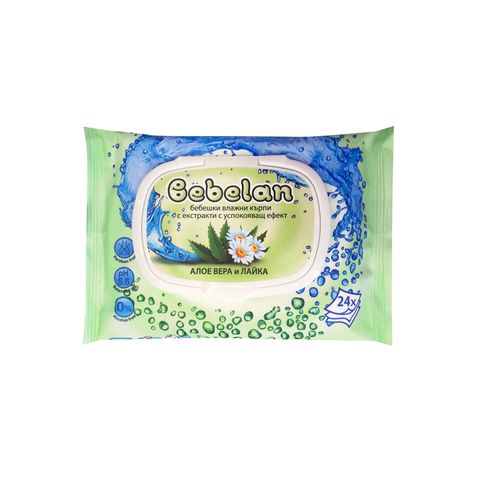 Bebelan Бебешки мокри кърпи с алое и лайка х24 бр