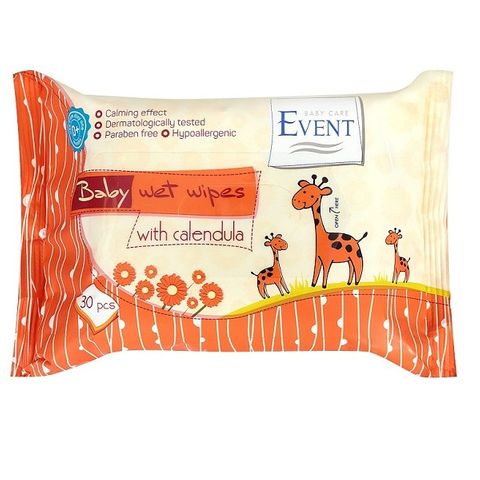 Event Baby Бебешки мокри кърпи против възпаления с невен х30 бр