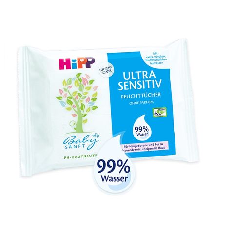 Hipp Baby Sanft Ultra Sensitiv Мокри кърпички х52 броя - 9677