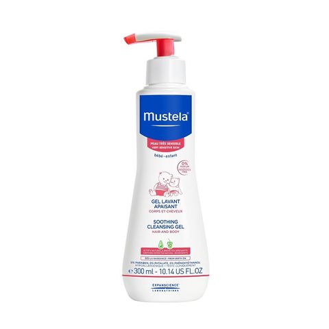 Mustela Измиващ гел за коса и тяло за бебета и деца с чувствителна и много чувствителна кожа х300 мл