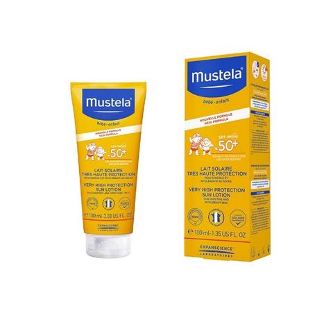 Mustela Слънцезащитен лосион за лице и тяло за бебета и деца SPF50+ x100 мл
