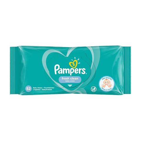Pampers Fresh Clean Освежаващи мокри кърпички за бебета х52 броя