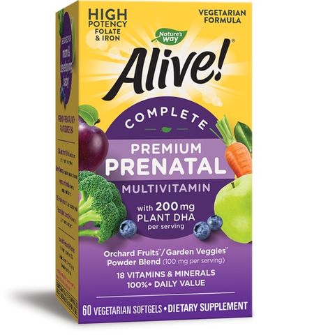 Nature's Way Alive Premium Prenatal Мултивитамини за бременни с растителна DHA х60 софтгел капсули 