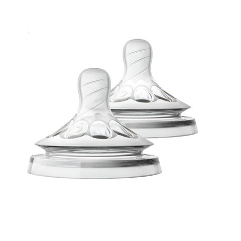 Avent Natural Slow Биберон за деца над 1 месец с една дупка x2 броя