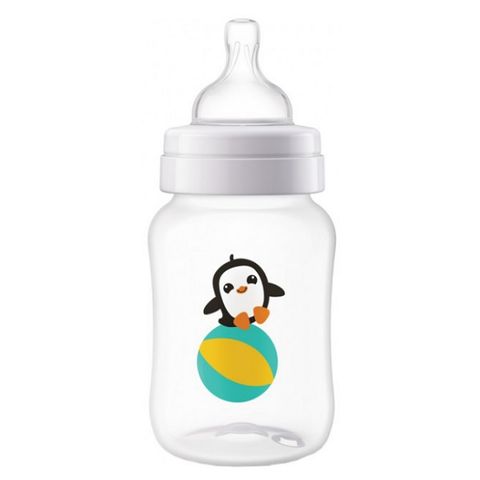 Avent Anti-Colic Бутилка за хранене против колики с биберон Classic Slow с две дупки за деца над 1 месец x260 мл