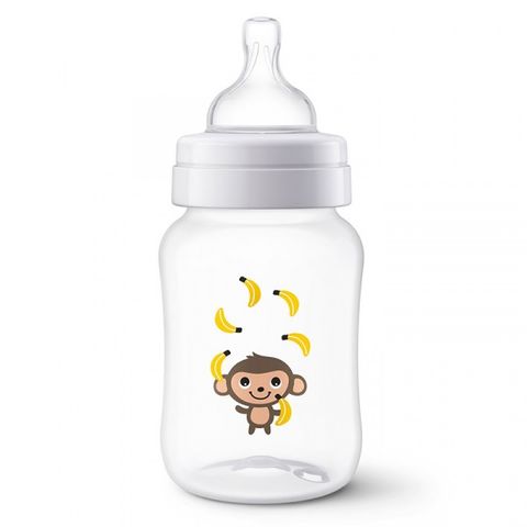Avent Anti-Colic Бутилка за хранене против колики с биберон Classic Slow с две дупки за деца над 1 месец x260 мл