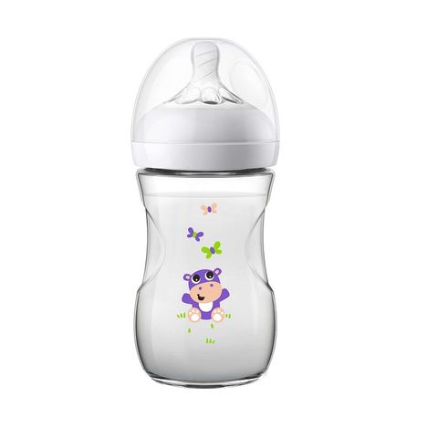 Avent Natural Бутилка за хранене с биберон Nature Slow с една дупка за деца над 1 месец x 260 мл