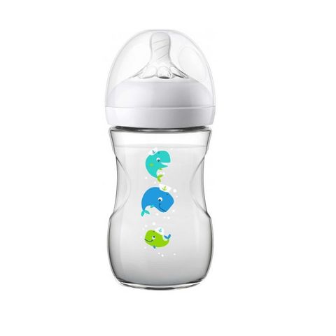 Avent Natural Бутилка за хранене с биберон Nature Slow с една дупка за деца над 1 месец x 260 мл