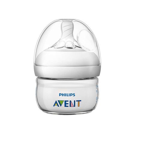 Avent Natural Бутилка за хранене с биберон First Flow за новородено с една дупка x60 мл