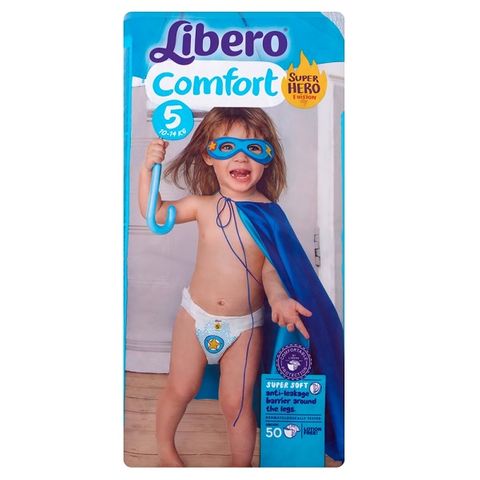 Libero Comfort Super Hero Edition 5 Maxi Пелени за бебета и деца 10-14кг х50 броя