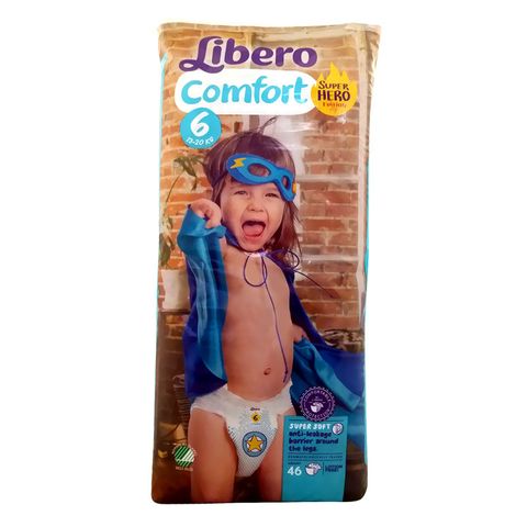 Libero Comfort Super Hero Edition 6 XL Пелени за бебета и деца 13-20кг х46 броя