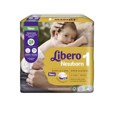 Libero Newborn 1 Бебешки пелени за деца от 2 до 5 килограма x24 броя