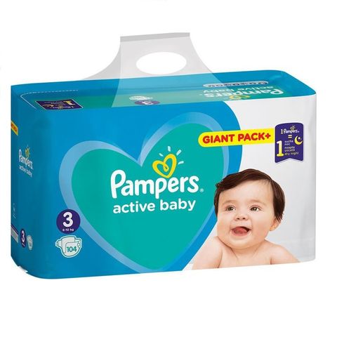 Pampers Active Baby Giant Pack 3 Midi Пелени за деца от 6 до 10 килограма x104 броя
