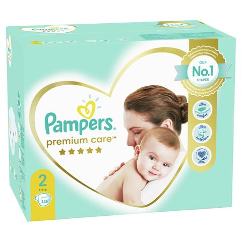 Pampers Premium Care 2 Бебешки пелени 4-8 кг х148 броя