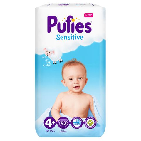 Pufies Sensitive 4+ Maxi Пелени за деца от 10 до 15 килограма x52 броя