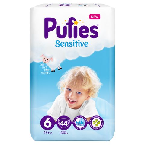 Pufies Sensitive 6 XL Mega Pack Пелени за деца над 13 килограма x44 броя