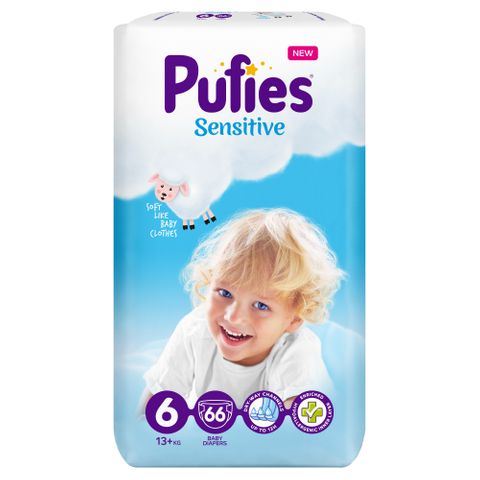Pufies Sensitive 6 XL Big Pack Пелени за деца над 13 килограма x66 броя