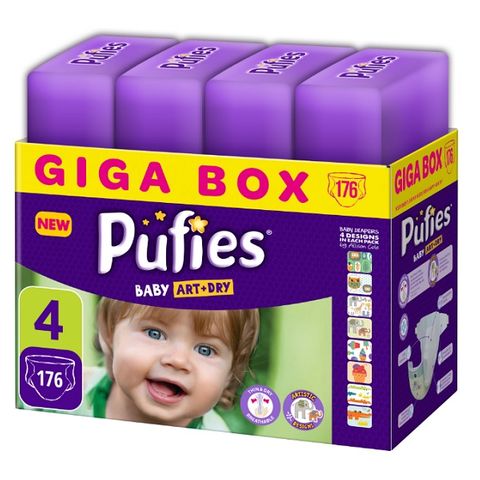 Pufies Art & Dry Maxi 4 Giga Box Пелени за бебета от 7 до 14 килограма x176 броя