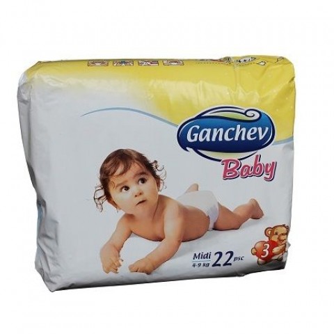 Ganchev Baby 3 Midi Пелени за бебета и деца 4-9кг х22 броя