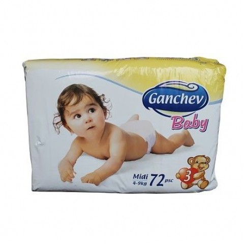 Ganchev Baby 3 Midi Пелени за бебета и деца 4-9кг х72 броя